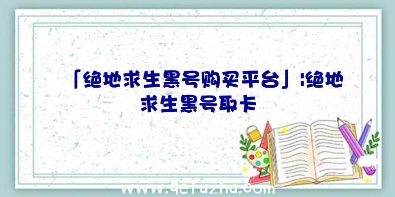 「绝地求生黑号购买平台」|绝地求生黑号取卡